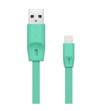 Кабель USB 8 pin подходит для Apple CB-01 плоский 1м бирюзовый ISA (гарантия 2 недели)